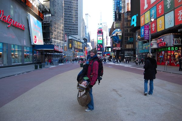 Goofing off in Times Square