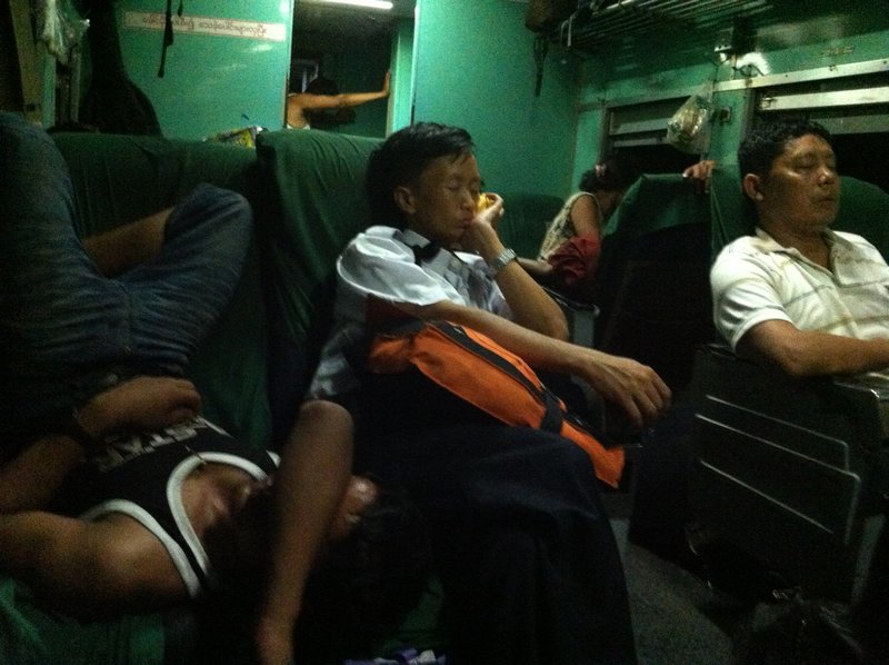 How Myanmar People Sleep on Trains
