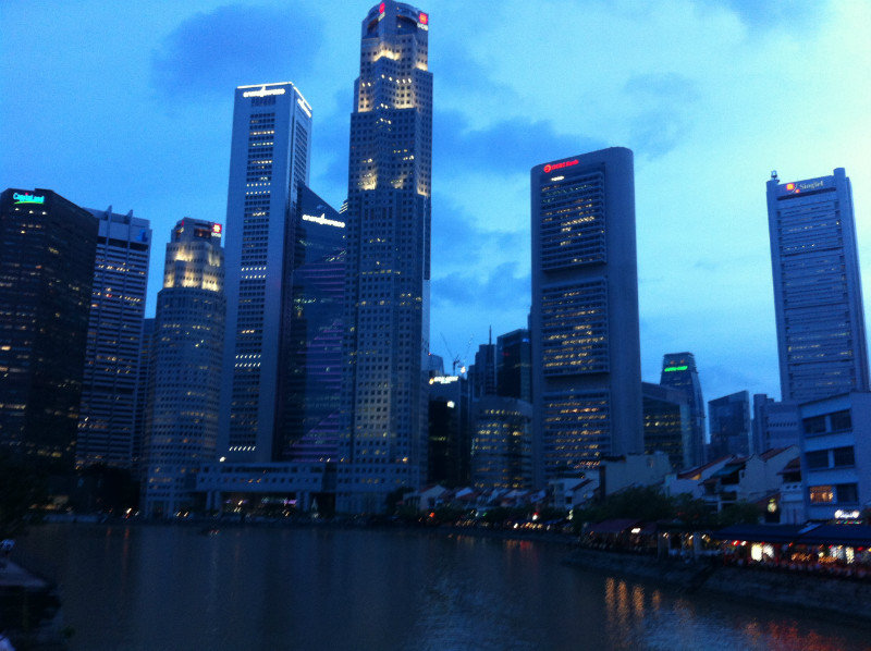 Boat Quay and Financial District Skyline