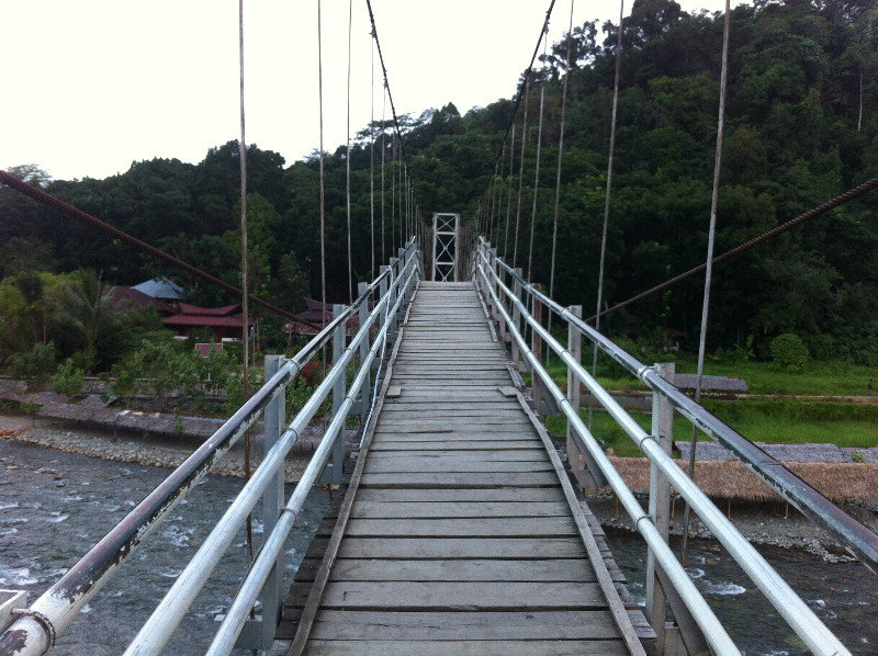 One of the Three Rickety Bridges Crossing the River