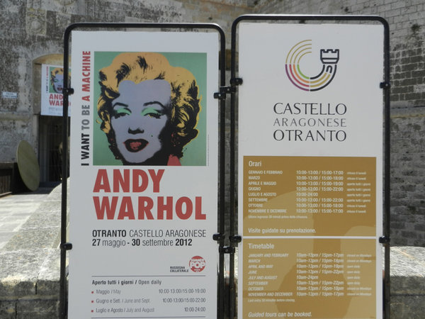 Sign for Castle and Warhol Exhibit