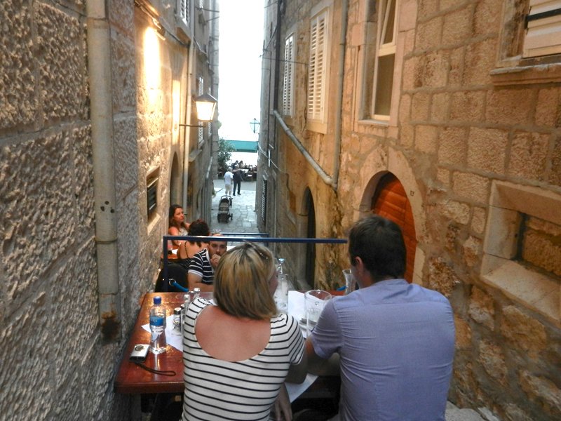 Alley of restaurant