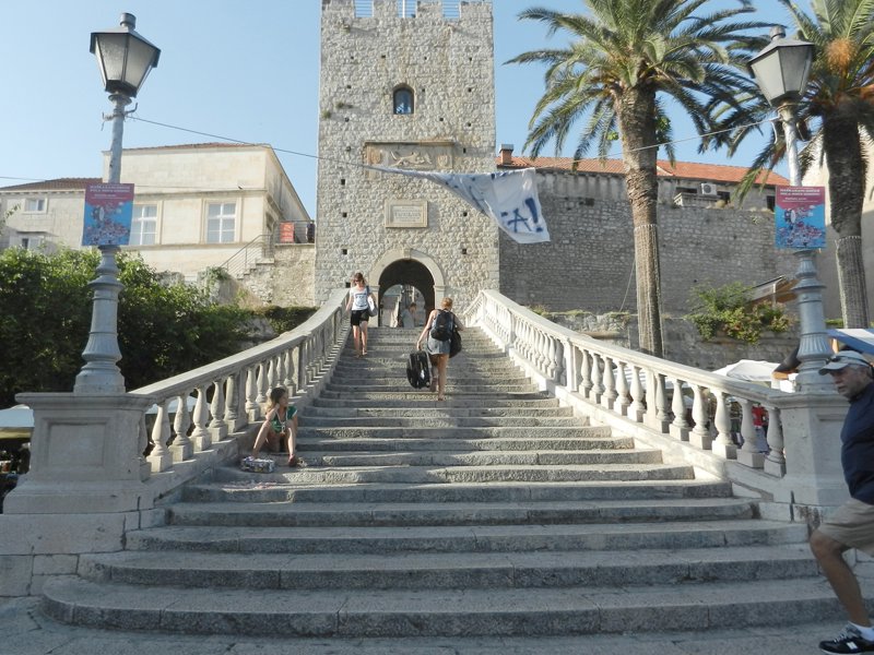 Stairs to Gate of Old Town Korcula City
