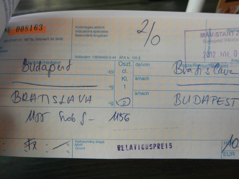 Train Ticket to Bratislava