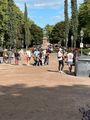 The park area that runs down the middle of the esplanade in Helsinki 