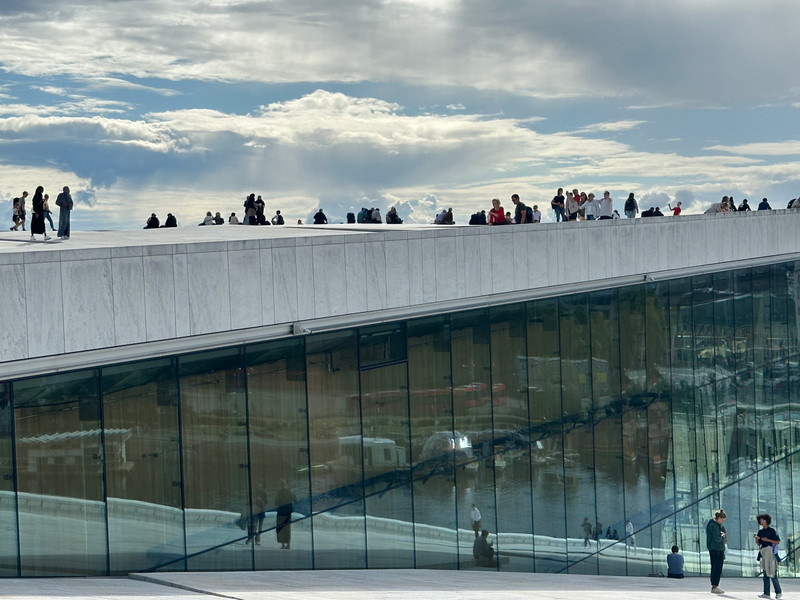 People on the roof of the opera house