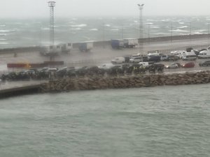 Dirty weather as we try to dock in Hirtshals
