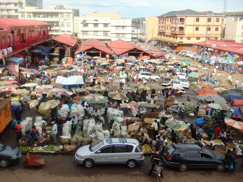 Busy market at Kampala