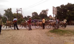 Wood vendors at Lahan