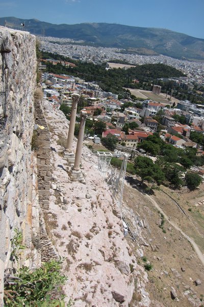 outside the south wall of the Acropolis