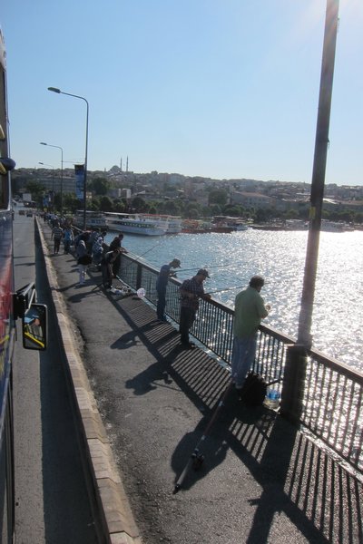 fishing from Ataturk Bridge