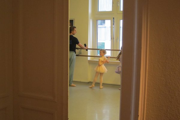 Sophia at ballet class