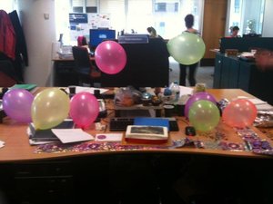 Pre-birthday celebration at work