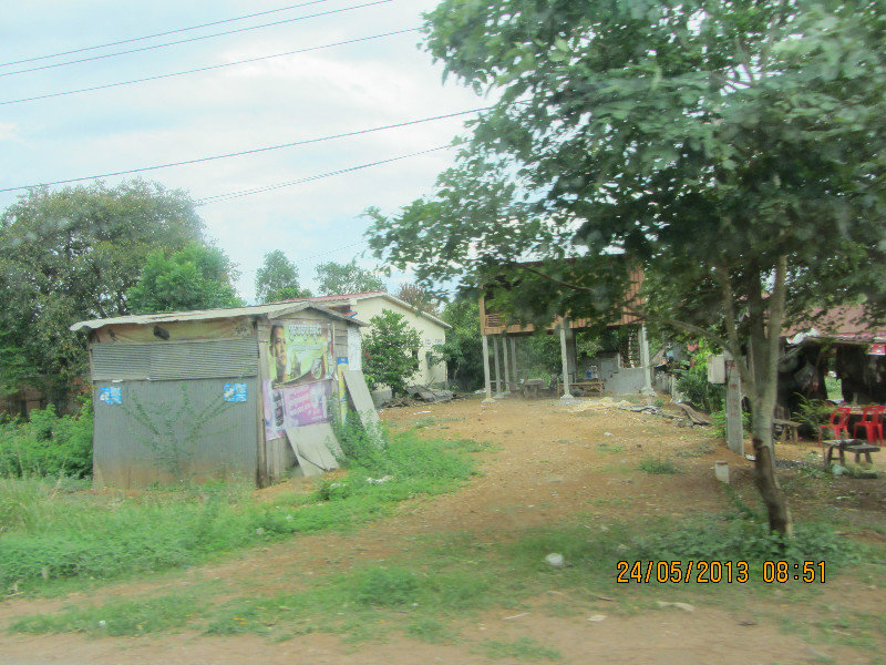 some of the rural housing on the way from the border towards Siem Reap