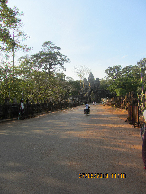 the bridge taking you into Angkor Thom city, but we viewed it while leaving