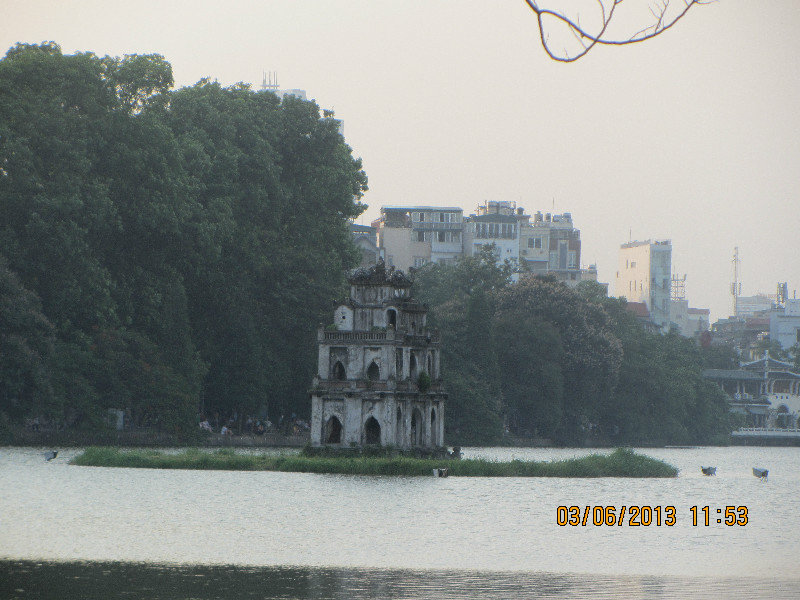 monument in Hoan Kiem Lake