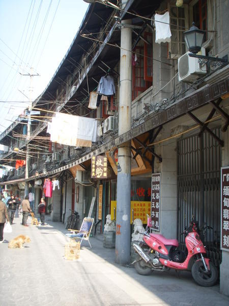 Streets in Shanghai with cool scooter