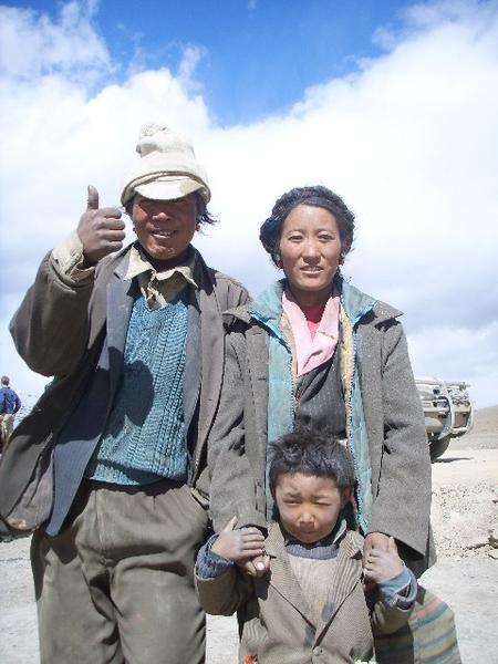 Tibetan family living at 17,000 feet above sea level