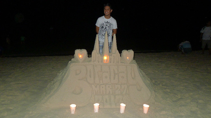 Sand Castle at night