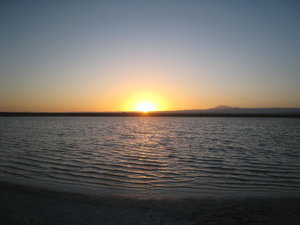 Sunset over the salt lake