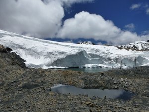 a glacier in background  
