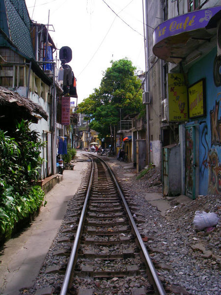 Railtracks between buildings
