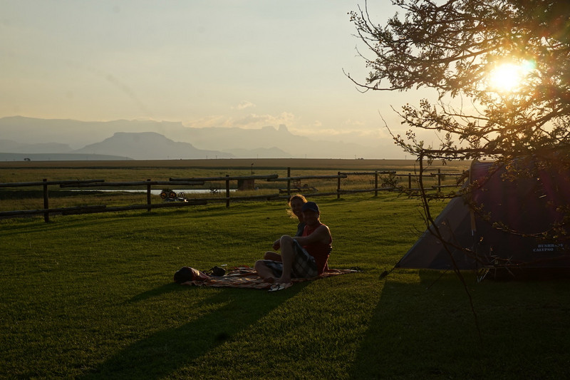 Camping with Drakensberg view