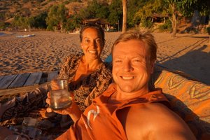 Sundowner Malawi Gin & Tonic at Mago Drift beach
