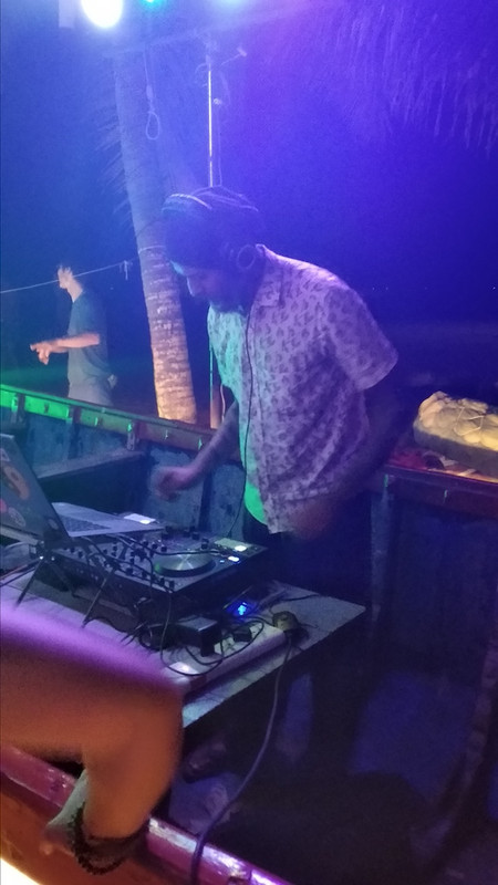 Our guesthouse owner is also a DJ: full on techno on the beach in Varkala