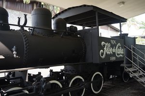 Historic train at the Flor de Cana factory