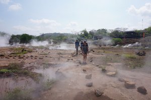 Walking through the mud pools