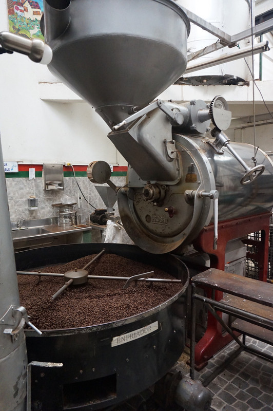 Visiting a small coffee roasting factory in Bogotá