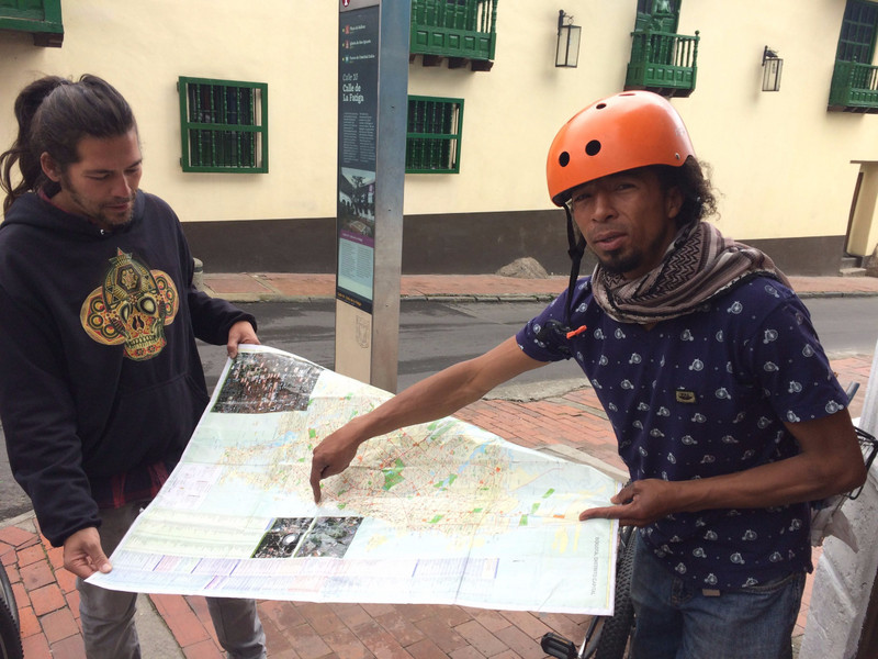 Juan our bicycle tour guide showing us where we are going