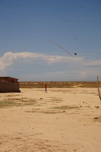 A local kid with a kite