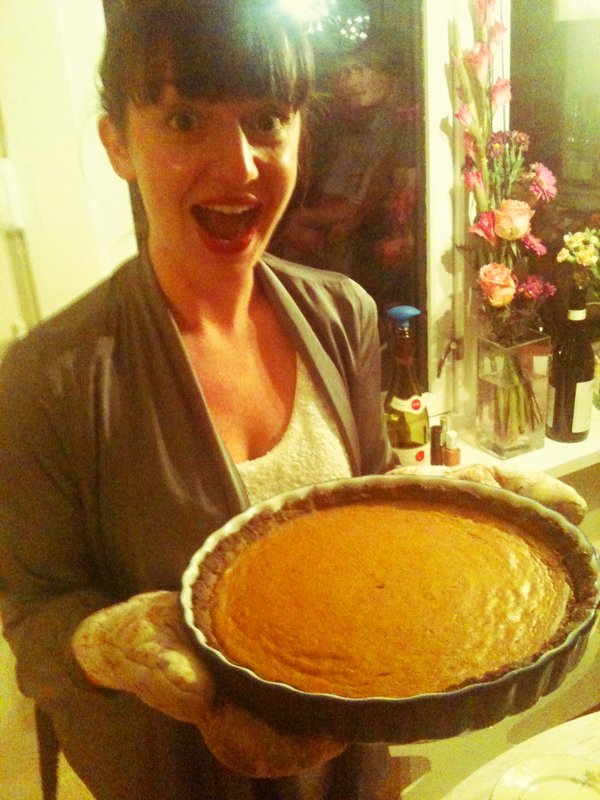 Sadie presents the pumpkin pie!