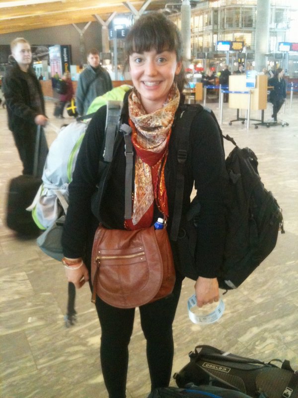 Sadie at the Oslo Airport