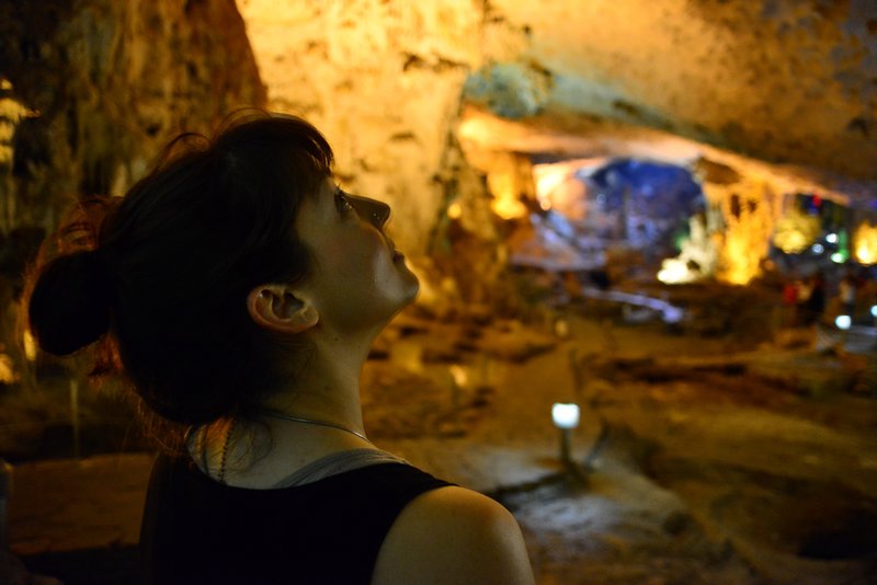 Sadie in one of the big caves