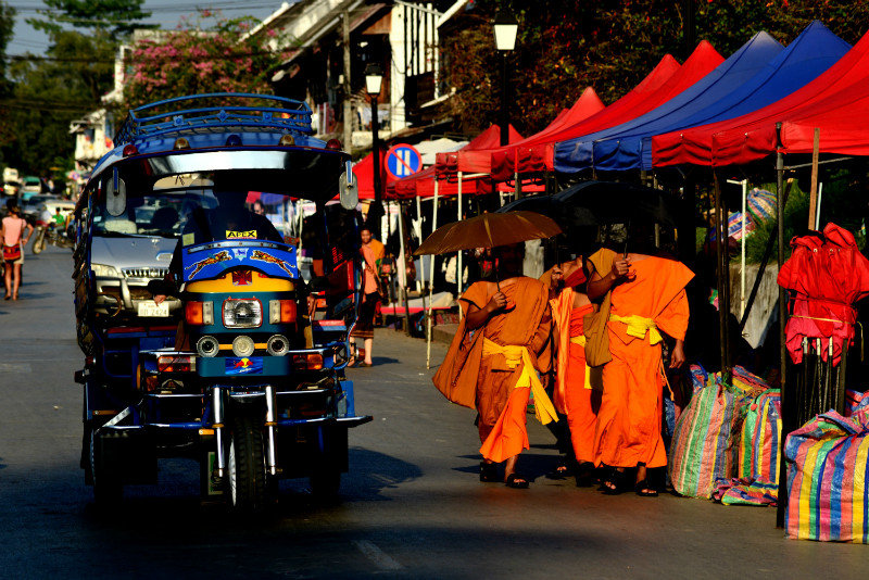 Monks at the night market