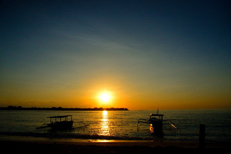 Fishingboats at sunset