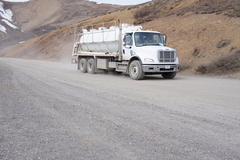 Big truck on mountain pass