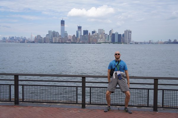 Tourist on Liberty Island