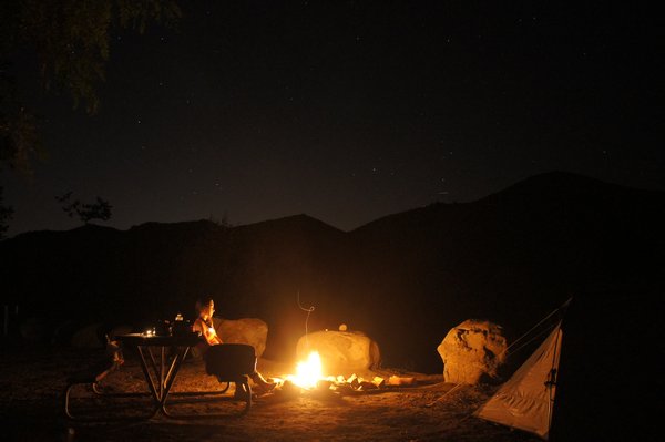 Chilling by the campfire, Santa Paula