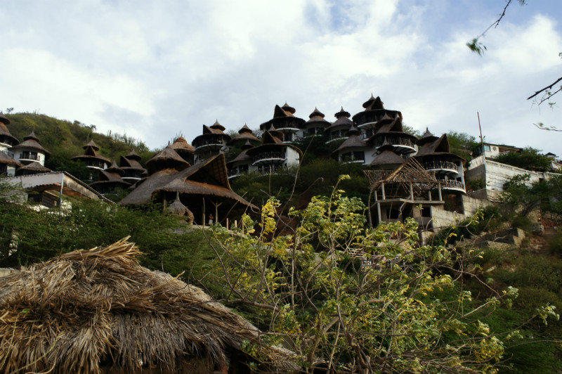Collection of clifftop houses near Taganga