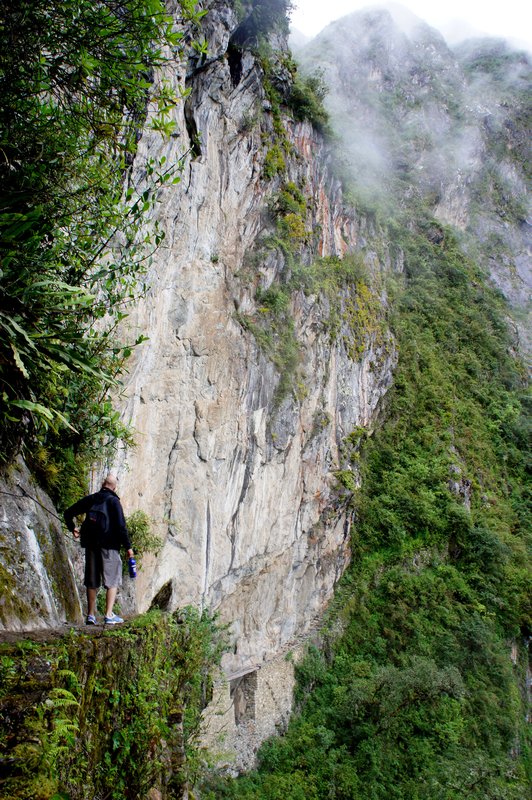 Climbing to Inka Bridge at Machu Picchu