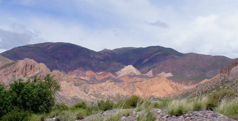 Layers of coloured rock in Northern Argentina