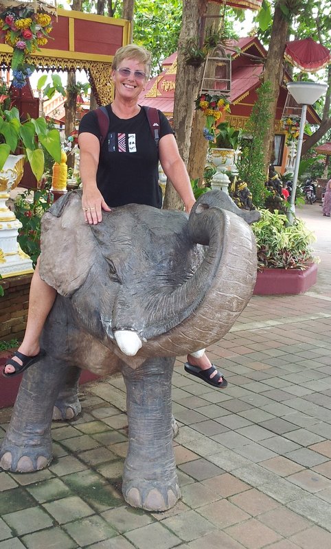 On elephant at temple