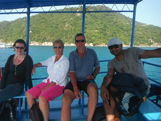 Jo, Lynnie, Harold Chris snorkelling trip