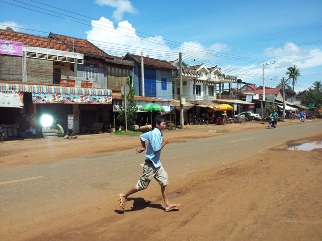 Streets of a town in Cambodia