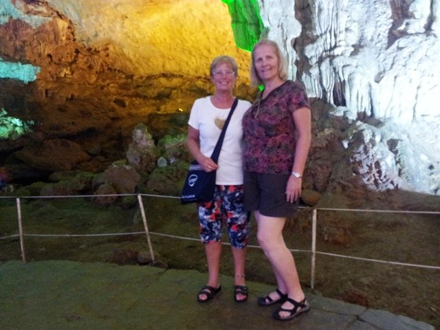 Darra and Lynnie in caves