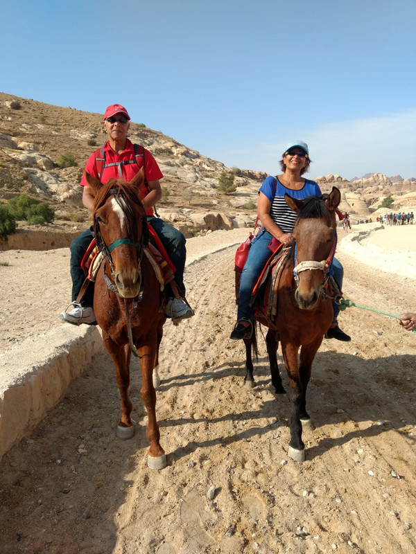 Taking a ride to the Siq entrance, Petra.